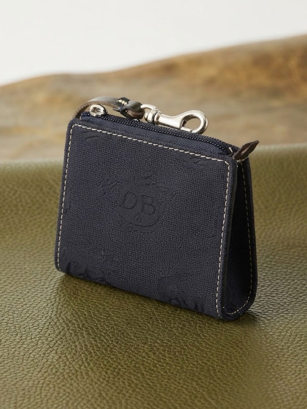 Dooney and Bourke black Canvas Key Coin Pouch with Clip